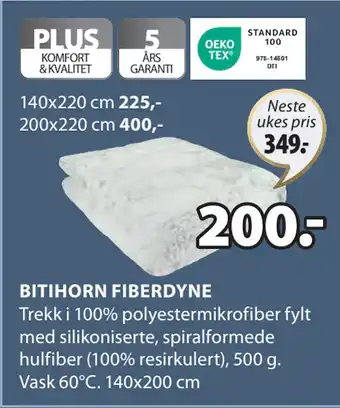 JYSK BITIHORN FIBERDYNE tilbud