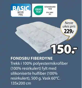 JYSK FONDSBU FIBERDYNE tilbud