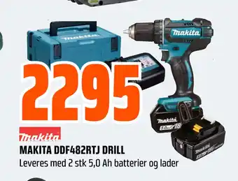 Obs Bygg MAKITA DDF482RTJ DRILL tilbud