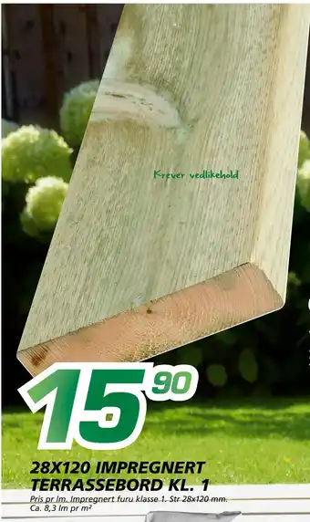 Coop Byggmix 28X120 IMPREGNERT TERRASSEBORD KL. 1 tilbud