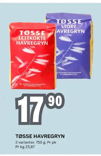 Coop Obs TØSSE HAVREGRYN tilbud