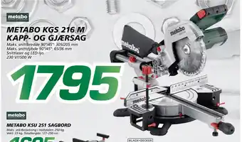 Coop Byggmix METABO KGS 216 M KAPP- OG GJÆRSAG tilbud