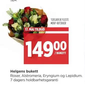Meny Helgens bukett tilbud