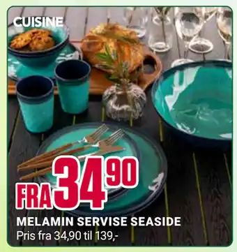 Europris MELAMIN SERVISE SEASIDE tilbud