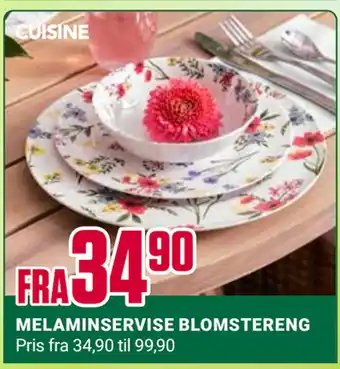 Europris MELAMINSERVISE BLOMSTERENG tilbud