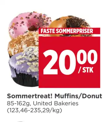 Meny Sommertreat! Muffins/Donut tilbud