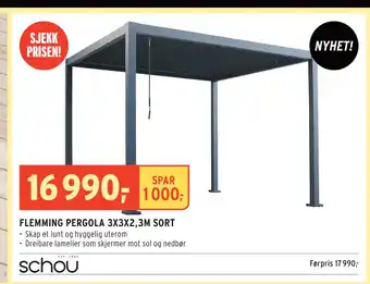 Montér FLEMMING PERGOLA 3X3X2,3M SORT tilbud