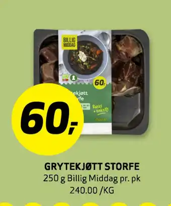 Bunnpris GRYTEKJØTT STORFE tilbud