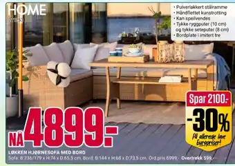 Europris Home hagemøbelsæt tilbud