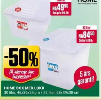 Europris Home oppbevaringsboks tilbud