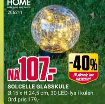 Europris Home solcellelampe tilbud