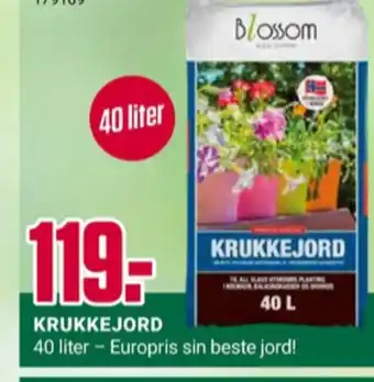Europris Blossom plantejord tilbud