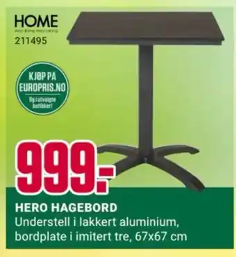 Europris HERO HAGEBORD tilbud