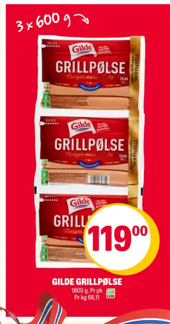 Coop Extra GILDE GRILLPØLSE tilbud