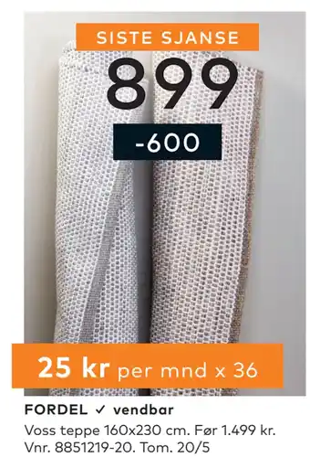 Skeidar Voss teppe tilbud