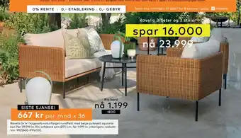 Skeidar Ravello 3-seter og 2 stoler tilbud