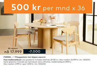 Skeidar Lola spisebord tilbud