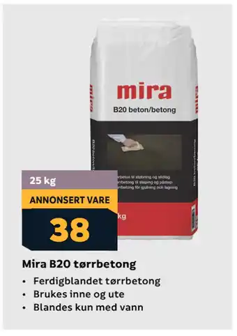 Megaflis Mira B20 tørrbetong tilbud