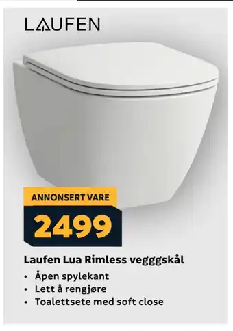 Megaflis Laufen Lua Rimless vegggskål tilbud