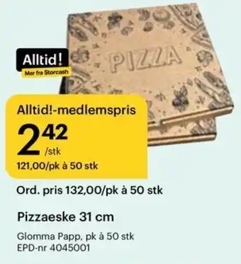 Storcash Pizzaeske 31 cm tilbud