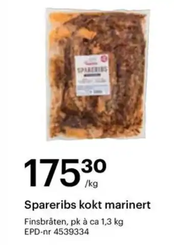 Spareribs kokt marinert