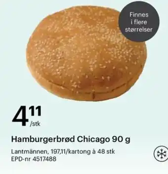 Storcash Hamburgerbrød Chicago 90 g tilbud