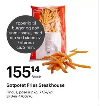 Storcash Søtpotet Fries Steakhouse tilbud