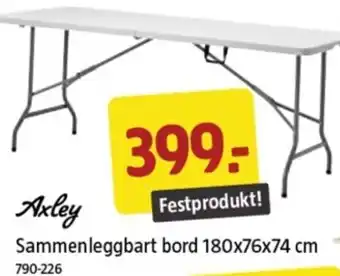 Jula Sammenleggbart bord 180x76x74 cm tilbud