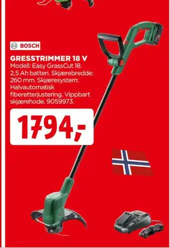 jem & fix GRESSTRIMMER 18 V tilbud