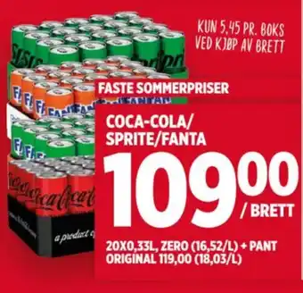 Meny COCA-COLA/ SPRITE/FANTA tilbud