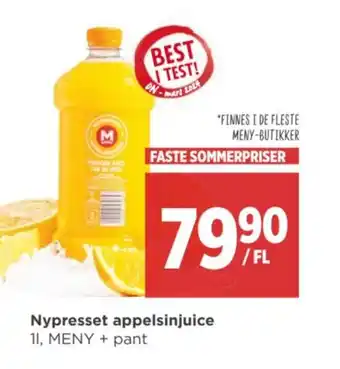 Meny Nypresset appelsinjuice tilbud