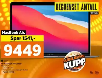 POWER 13" MACBOOK AIR (2020) MGN63HA tilbud