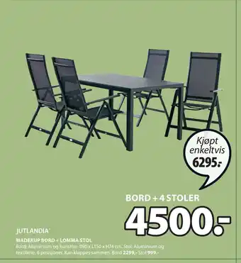 JYSK MADERUP BORD + LOMMA STOL tilbud