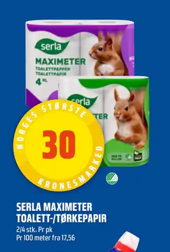 Coop Obs SERLA MAXIMETER TOALETT-/TØRKEPAPIR tilbud