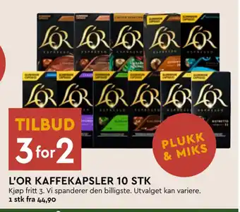 Coop Mega L’OR KAFFEKAPSLER 10 STK tilbud