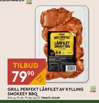 Coop Mega GRILL PERFEKT LÅRFILET AV KYLLING SMOKEEY BBQ tilbud