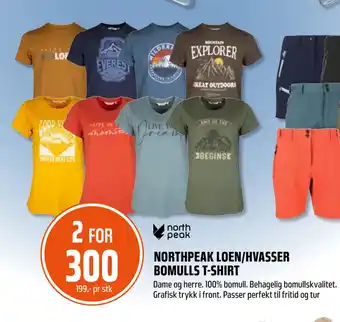 Coop Obs NORTHPEAK LOEN/HVASSER BOMULLS T-SHIRT tilbud