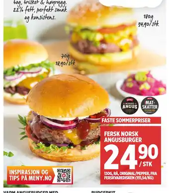 Meny FERSK NORSK ANGUSBURGER tilbud
