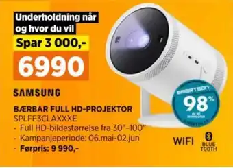 POWER SAMSUNG BÆRBAR FULL HD-PROJEKTOR SPLFF3CLAXXXE tilbud