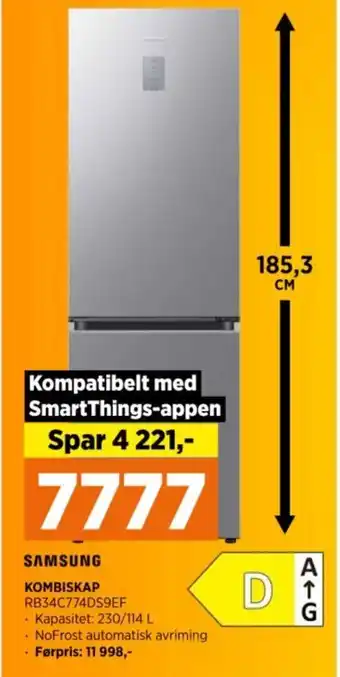 POWER SAMSUNG KOMBISKAP RB34C774DS9EF tilbud