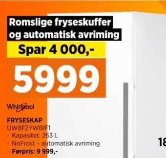 POWER FRYSESKAP UW8F2YWBIF1 tilbud