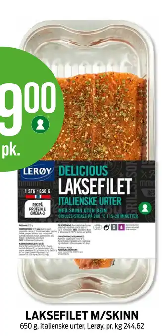 Kiwi LAKSEFILET M/SKINN tilbud