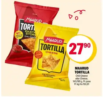 Coop Extra Maarud tortilla cheese chips tilbud