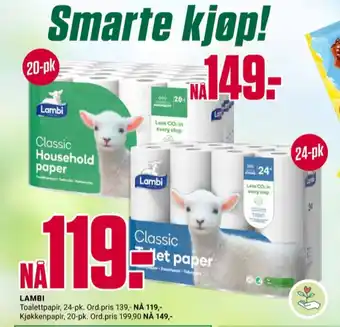 Europris Lambi toalettpapir tilbud