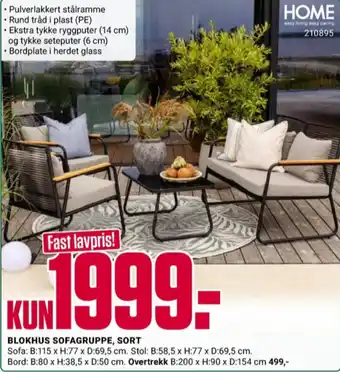 Europris Home hagemøbelsæt tilbud