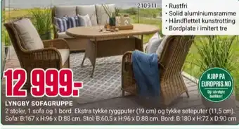 Europris Home hagemøbelsæt tilbud
