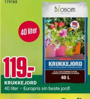 Europris Blossom plantejord tilbud