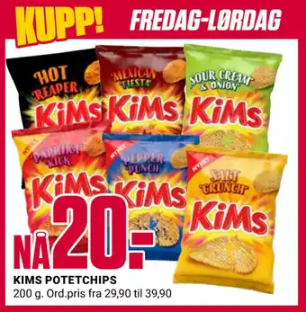 Europris KIMS POTETCHIPS tilbud