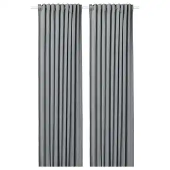 IKEA Sandsvingel Gardiner, 1 par, grå, 135x250 cm tilbud