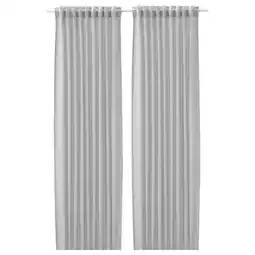 IKEA FjÄdermott Gardiner, 1 par, hvit/grå, 145x250 cm tilbud